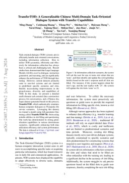 TransferTOD: A Generalizable Chinese Multi-Domain Task-Oriented Dialogue
  System with Transfer Capabilities