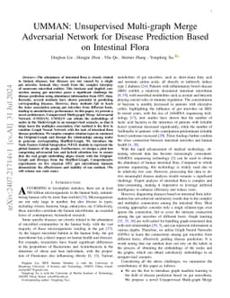 UMMAN: Unsupervised Multi-graph Merge Adversarial Network for Disease
  Prediction Based on Intestinal Flora