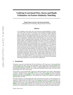 Unifying Event-based Flow, Stereo and Depth Estimation via Feature
  Similarity Matching