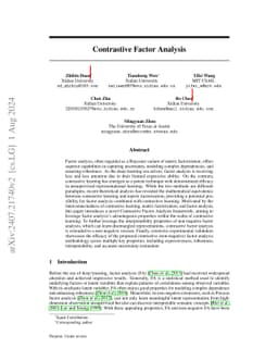 Contrastive Factor Analysis