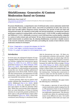 ShieldGemma: Generative AI Content Moderation Based on Gemma