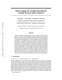 Safetywashing: Do AI Safety Benchmarks Actually Measure Safety Progress?
