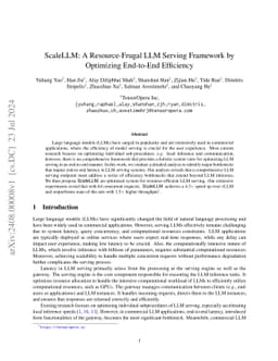 ScaleLLM: A Resource-Frugal LLM Serving Framework by Optimizing
  End-to-End Efficiency