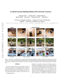 Localized Gaussian Splatting Editing with Contextual Awareness