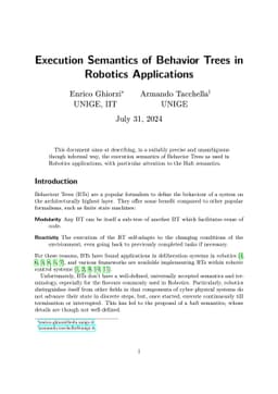 Execution Semantics of Behavior Trees in Robotic Applications