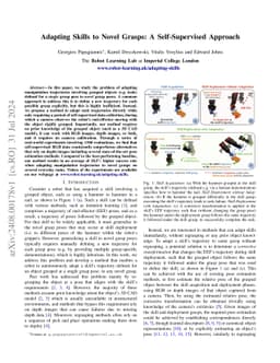 Adapting Skills to Novel Grasps: A Self-Supervised Approach