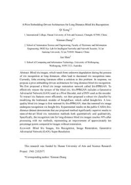 A Prior Embedding-Driven Architecture for Long Distance Blind Iris
  Recognition
