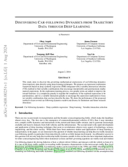 Discovering Car-following Dynamics from Trajectory Data through Deep
  Learning