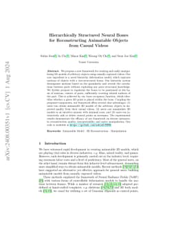 Hierarchically Structured Neural Bones for Reconstructing Animatable
  Objects from Casual Videos