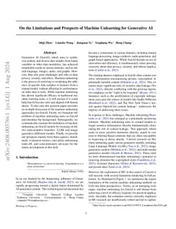 On the Limitations and Prospects of Machine Unlearning for Generative AI