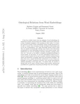 Ontological Relations from Word Embeddings