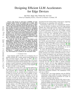 Designing Efficient LLM Accelerators for Edge Devices