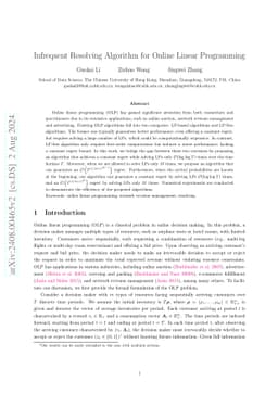 Infrequent Resolving Algorithm for Online Linear Programming