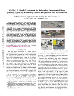 SF-TIM: A Simple Framework for Enhancing Quadrupedal Robot Jumping
  Agility by Combining Terrain Imagination and Measurement