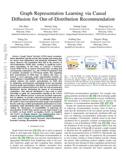 Graph Representation Learning via Causal Diffusion for Out-of-Distribution Recommendation