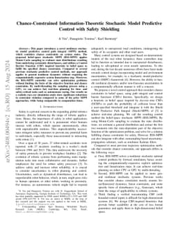 Chance-Constrained Information-Theoretic Stochastic Model Predictive
  Control with Safety Shielding