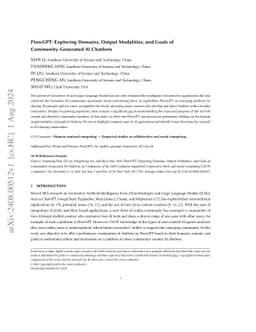 FlowGPT: Exploring Domains, Output Modalities, and Goals of
  Community-Generated AI Chatbots
