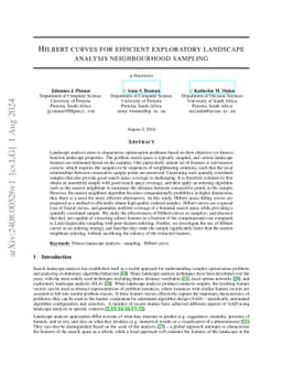 Hilbert curves for efficient exploratory landscape analysis
  neighbourhood sampling