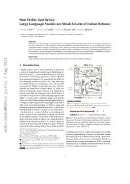 Non Verbis, Sed Rebus: Large Language Models are Weak Solvers of Italian
  Rebuses