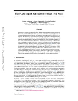 ExpertAF: Expert Actionable Feedback from Video