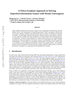 A Policy-Gradient Approach to Solving Imperfect-Information Games with
  Iterate Convergence