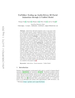 UniTalker: Scaling up Audio-Driven 3D Facial Animation through A Unified
  Model