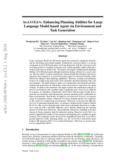 AgentGen: Enhancing Planning Abilities for Large Language Model based Agent via Environment and Task Generation