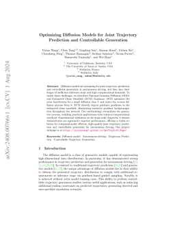 Optimizing Diffusion Models for Joint Trajectory Prediction and
  Controllable Generation