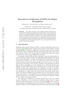 Data-driven Verification of DNNs for Object Recognition
