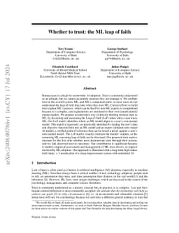 Whether to trust: the ML leap of faith