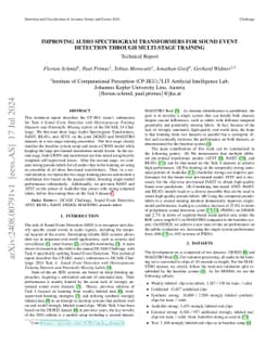 Improving Audio Spectrogram Transformers for Sound Event Detection
  Through Multi-Stage Training