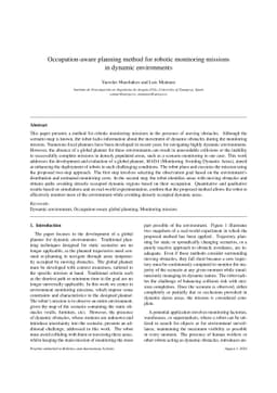 Occupation-aware planning method for robotic monitoring missions in dynamic environments
