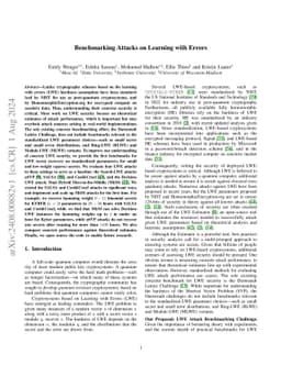 Benchmarking Attacks on Learning with Errors