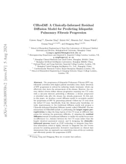 CIResDiff: A Clinically-Informed Residual Diffusion Model for Predicting
  Idiopathic Pulmonary Fibrosis Progression