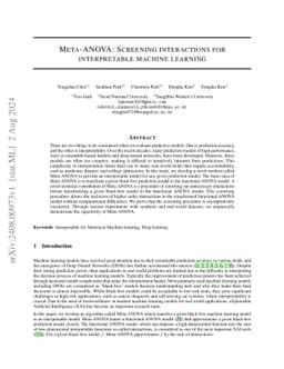 META-ANOVA: Screening interactions for interpretable machine learning