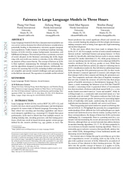 Fairness in Large Language Models in Three Hours