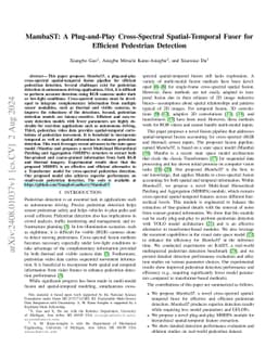 MambaST: A Plug-and-Play Cross-Spectral Spatial-Temporal Fuser for
  Efficient Pedestrian Detection
