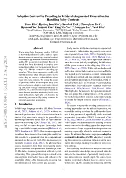Adaptive Contrastive Decoding in Retrieval-Augmented Generation for
  Handling Noisy Contexts