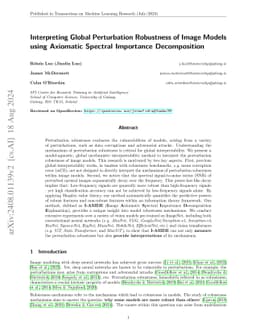 Interpreting Global Perturbation Robustness of Image Models using
  Axiomatic Spectral Importance Decomposition