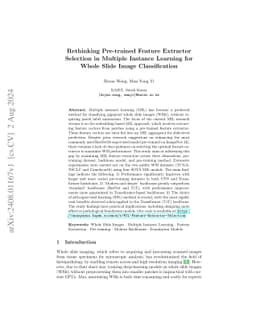 Rethinking Pre-Trained Feature Extractor Selection in Multiple Instance Learning for Whole Slide Image Classification