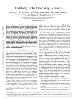 Certifiably Robust Encoding Schemes