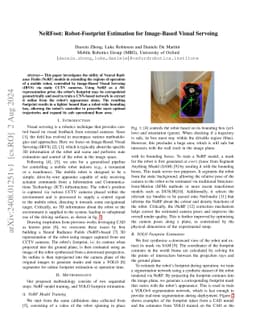 NeRFoot: Robot-Footprint Estimation for Image-Based Visual Servoing