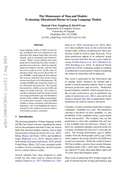 The Mismeasure of Man and Models: Evaluating Allocational Harms in Large
  Language Models
