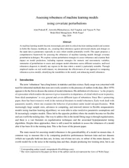Assessing Robustness of Machine Learning Models using Covariate
  Perturbations