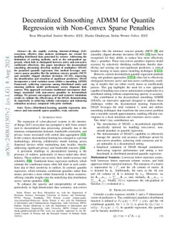 Decentralized Smoothing ADMM for Quantile Regression with Non-Convex
  Sparse Penalties