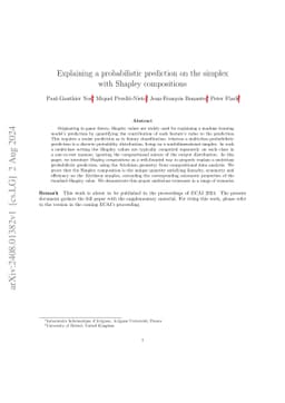 Explaining a probabilistic prediction on the simplex with Shapley compositions