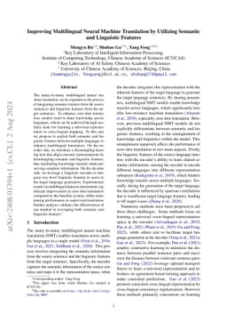 Improving Multilingual Neural Machine Translation by Utilizing Semantic
  and Linguistic Features
