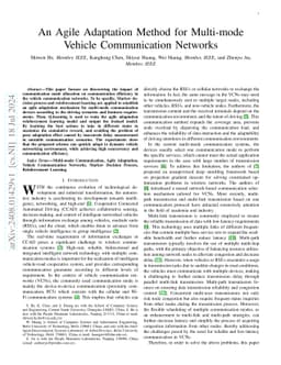 An Agile Adaptation Method for Multi-mode Vehicle Communication Networks