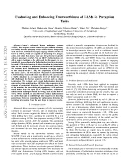 Evaluating and Enhancing Trustworthiness of LLMs in Perception Tasks
