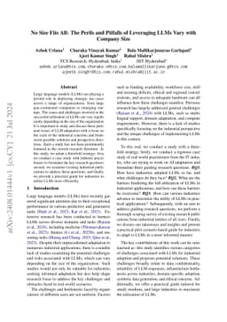 No Size Fits All: The Perils and Pitfalls of Leveraging LLMs Vary with
  Company Size